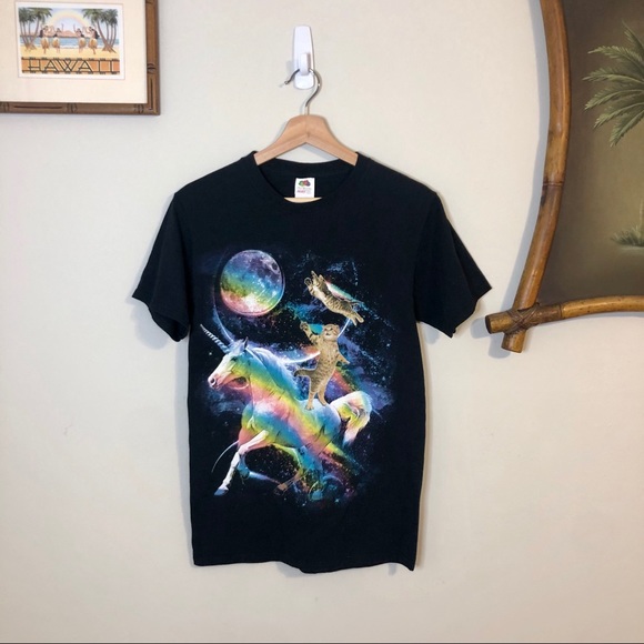 Fruit of the Loom Other - Unicorn and kitty rainbow t shirt